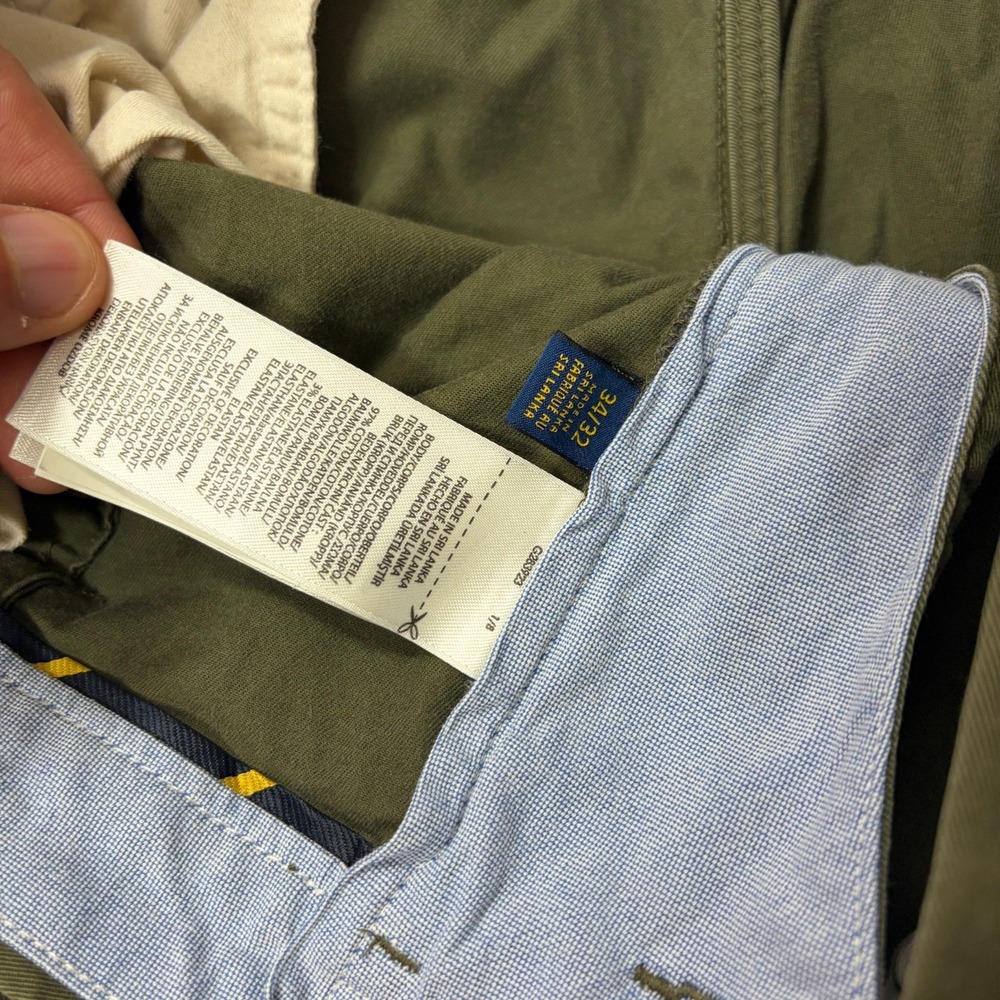 Lot of 3 Polo Ralph Lauren Mens Chino Pants 34x32 Green Blue Brown Straight - Picture 4 of 16